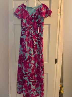 Kensie | Dresses | Kensie Black Maxi Dress With Rose Gold Flowers | Poshmark